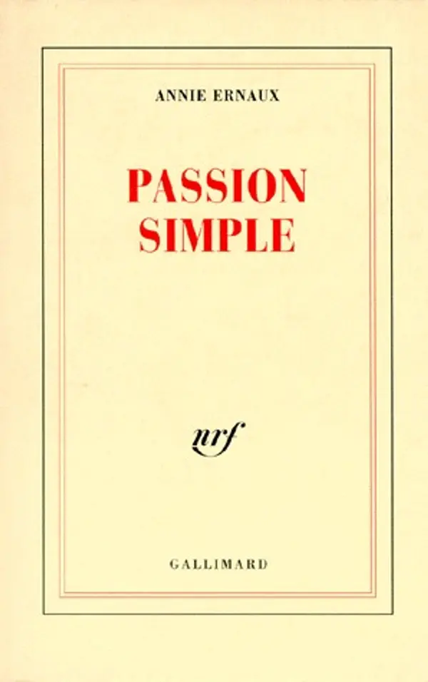 Passion Simple by Annie Ernaux cover
