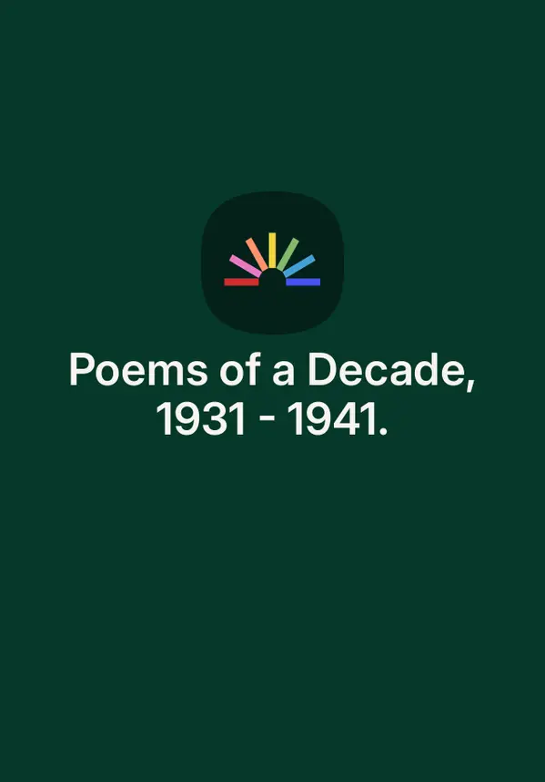 Poems of a Decade, 1931-1941. by A.L. Rowse cover