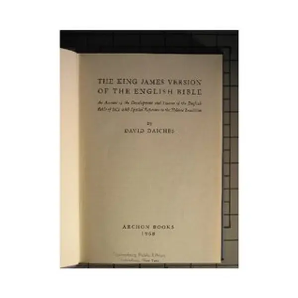 The King James Version of the English Bible by David Daiches cover