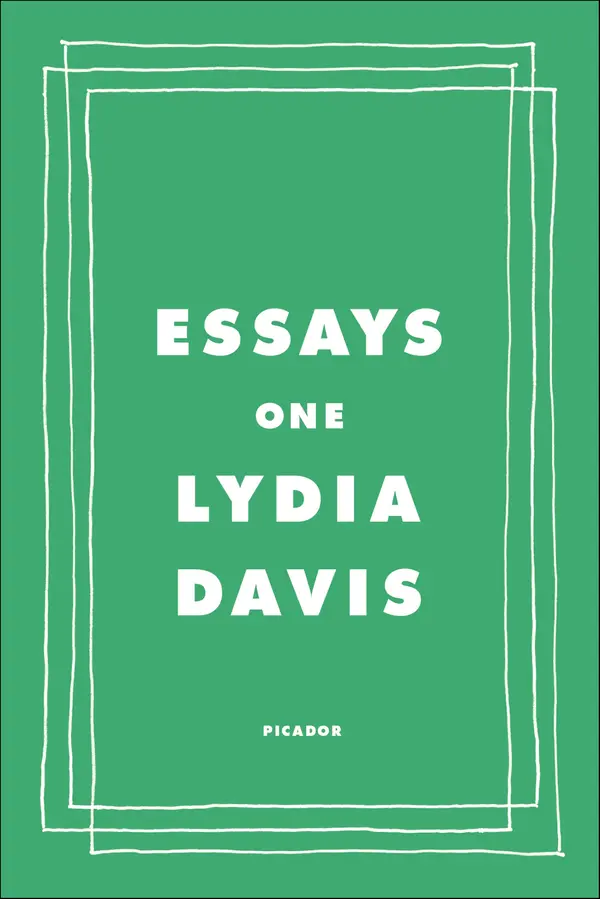 Essays One by Lydia Davis cover