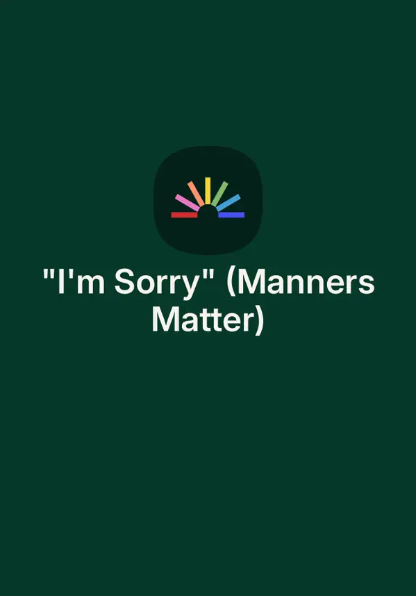 "I'm Sorry" (Manners Matter) by Janet Riehecky cover