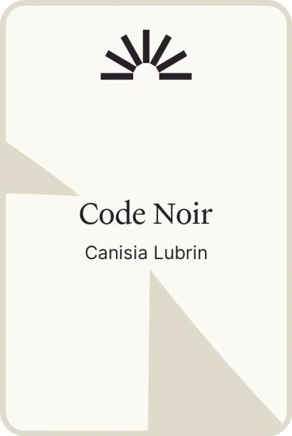Code Noir by Canisia Lubrin cover