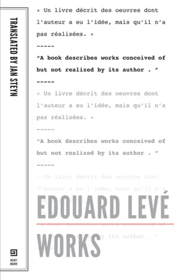 Works by Édouard Levé cover