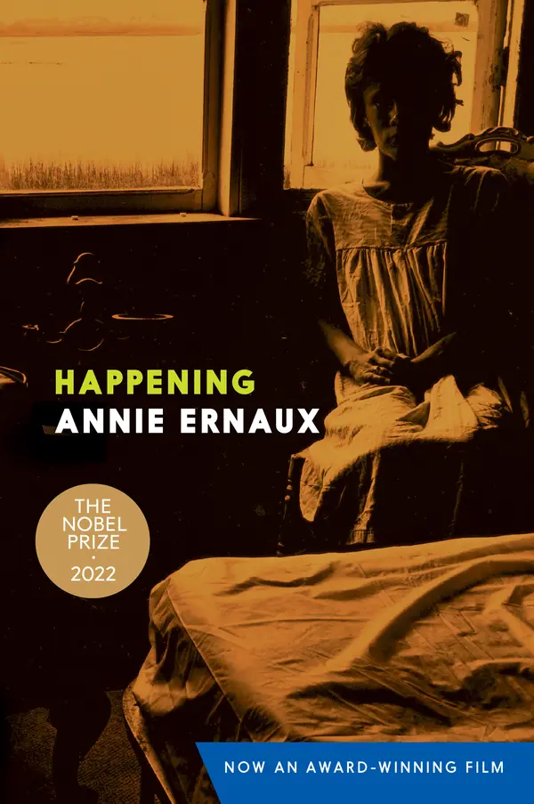 Happening by Annie Ernaux, Tanya Leslie cover