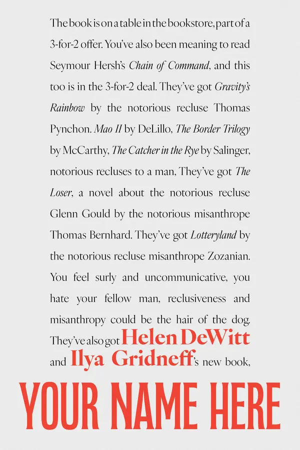 Your Name Here by Helen DeWitt, Ilya Gridneff cover