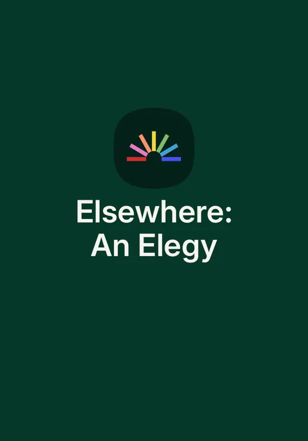 Elsewhere: An Elegy by Faisal Mohyuddin cover