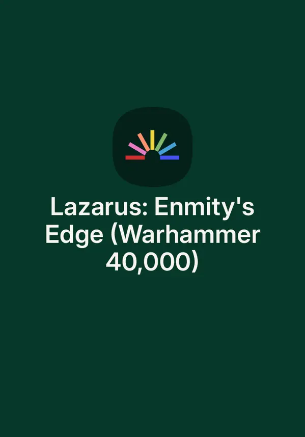 Lazarus: Enmity's Edge (Warhammer 40,000) by Gary Kloster cover