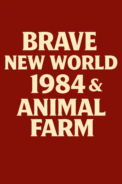 Brave New World, 1984 & Animal Farm book cover