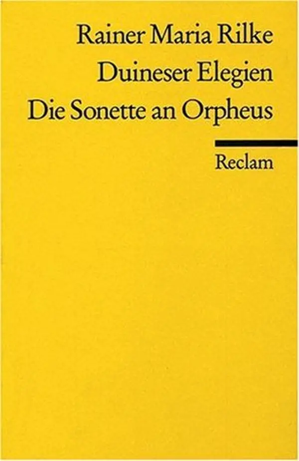 Duineser Elegien. Die Sonette an Orpheus by Rainer Maria Rilke cover