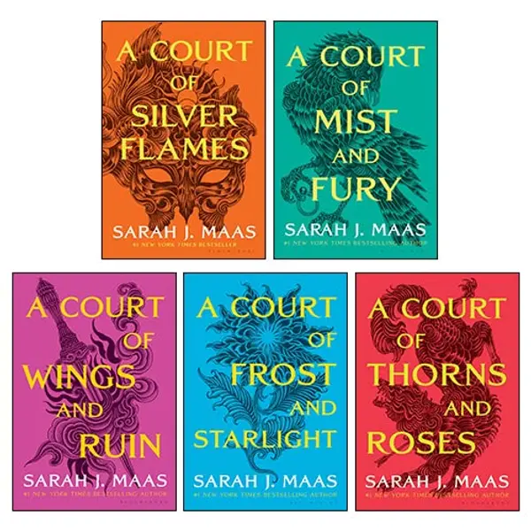 A Court of Thorns and Roses Series 5 Books Collection Set (A Court of Thorns and Roses, A Court of Mist and Fury, A Court of Wings and Ruin, A Court of Frost and Starlight & MORE!) by Sarah J. Maas cover