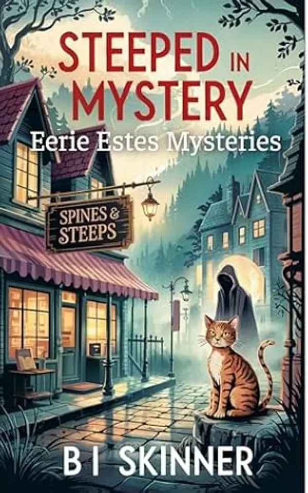 Steeped in Mystery: A Paranormal Cozy Mystery (Eerie Estes Mysteries Book 1) by B I Skinner cover