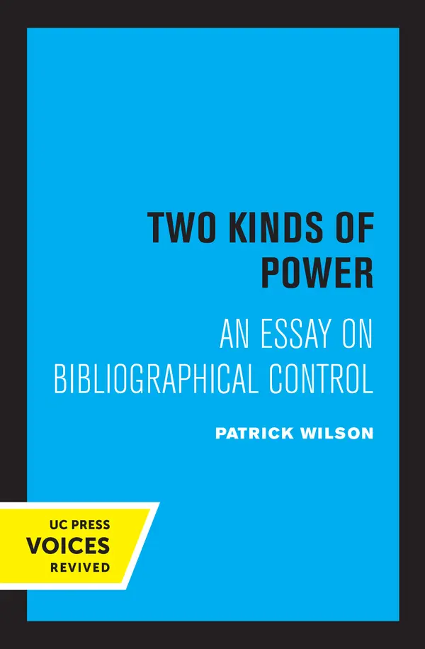 Two Kinds of Power by Patrick Wilson cover