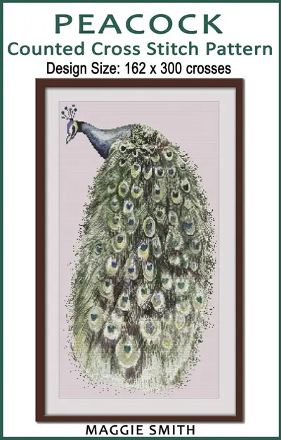 Peacock Counted Cross Stitch Pattern book cover