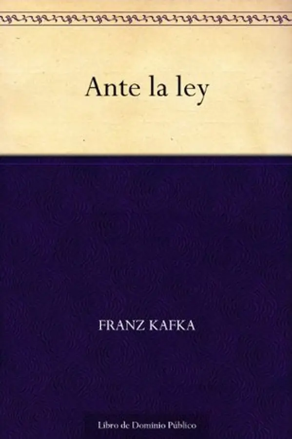 Ante la ley by Franz Kafka cover