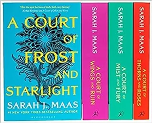 Court of Thorns and Roses 4 Books Set (Series A Court of Thorns and Roses, A Court of Mist and Fury, A Court of Frost and Starlight, A Court of Wings and Ruin) 2021 1st FEB by S.J.M cover