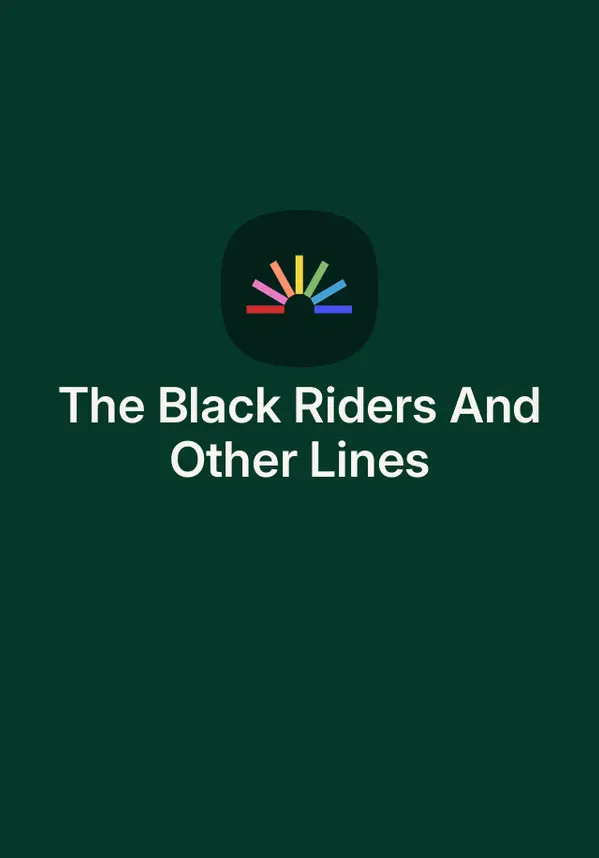 The Black Riders And Other Lines by Stephen Crane cover