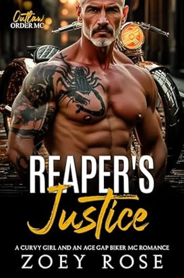 Reaper's Justice: A Curvy Girl and an Age Gap Biker MC Romance (Outlaw Order MC Book 1) by Zoey Rose cover