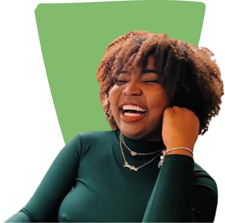 happy person green shape